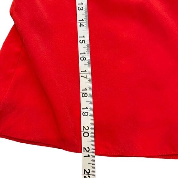 Cushnie 100% Silk Cold Shoulder Cape Sleeve Top Red Strappy Women's Size 6 - Picture 5 of 9